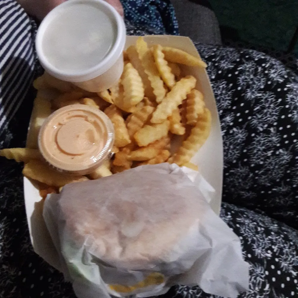 Cheeseburger Basket with Onion Rings Looks Like